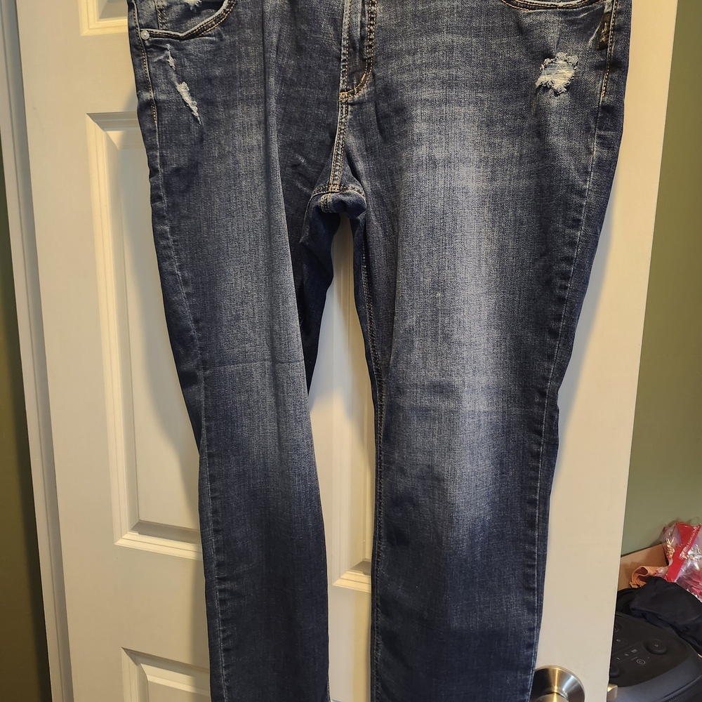 Silver Jeans Blue Distressed Boyfriend Jeans